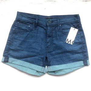 NWT MOTHER Denim Mid-Rise Cuffed Shorts ( 26 )
